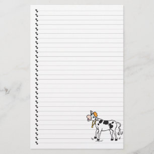 Cute Cartoon Dairy Cow Lined Pet Stationery