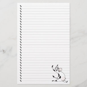 Cute Cartoon Dairy Cow Lined Pet Stationery