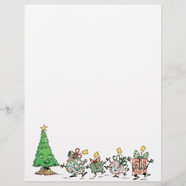 Cute Cartoon Dancing Christmas Presents and Tree (Front)