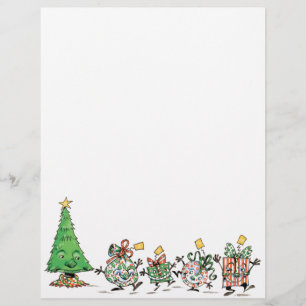 Cute Cartoon Dancing Christmas Presents and Tree Flyer