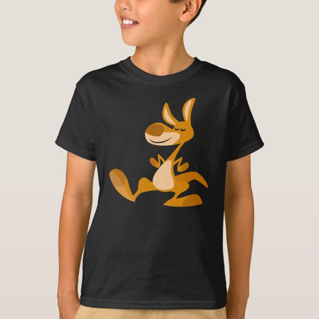 Cute Cartoon Dancing Kangaroo Children T-Shirt (Front)