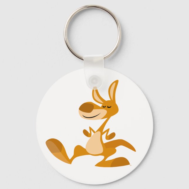 Cute Cartoon Dancing Kangaroo Keychain (Front)