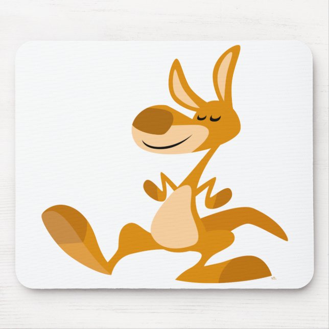 Cute Cartoon Dancing Kangaroo Mousepad (Front)