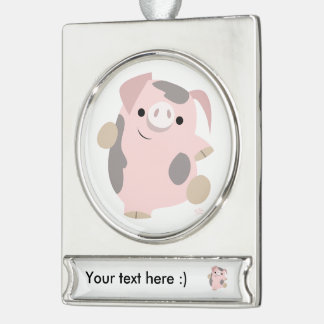 Cute Cartoon Dancing Pig Banner Ornament