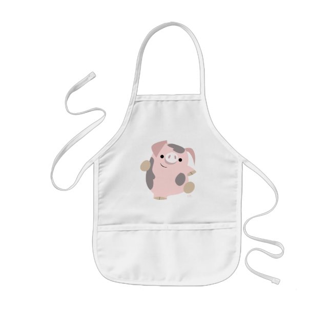Cute Cartoon Dancing Pig Children Apron (Front)