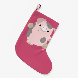 Cute Cartoon Dancing Pig Christmas Stocking