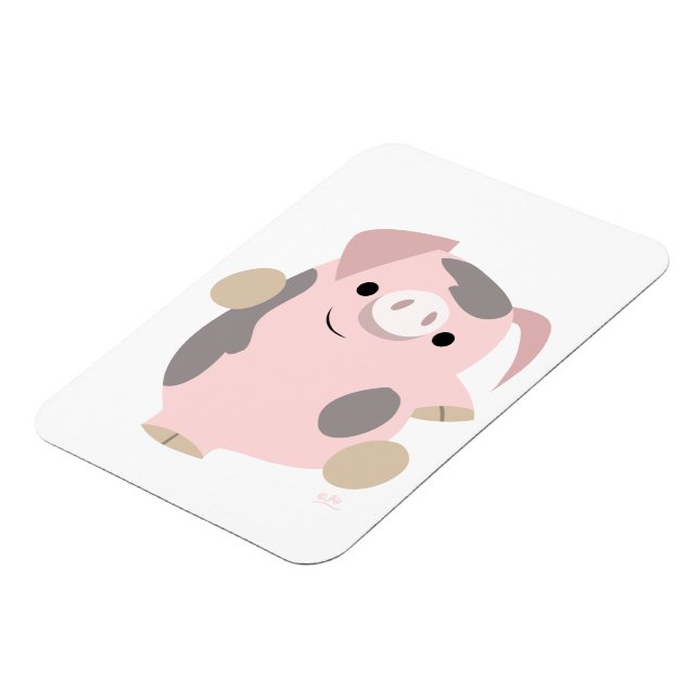 Cute Cartoon Dancing Pig Flexible Magnet (Left Side)