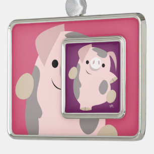 Cute Cartoon Dancing Pig Pattern Ornament