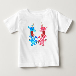 Cute Cartoon Dancing Unicorns Baby T-Shirt