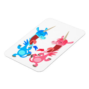 Cute Cartoon Dancing Unicorns Flexible Magnet