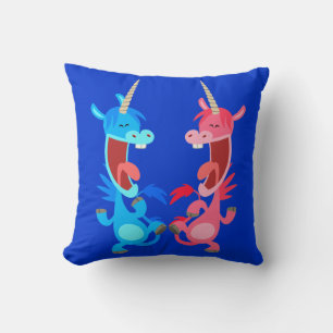 Cute Cartoon Dancing Unicorns Pillow