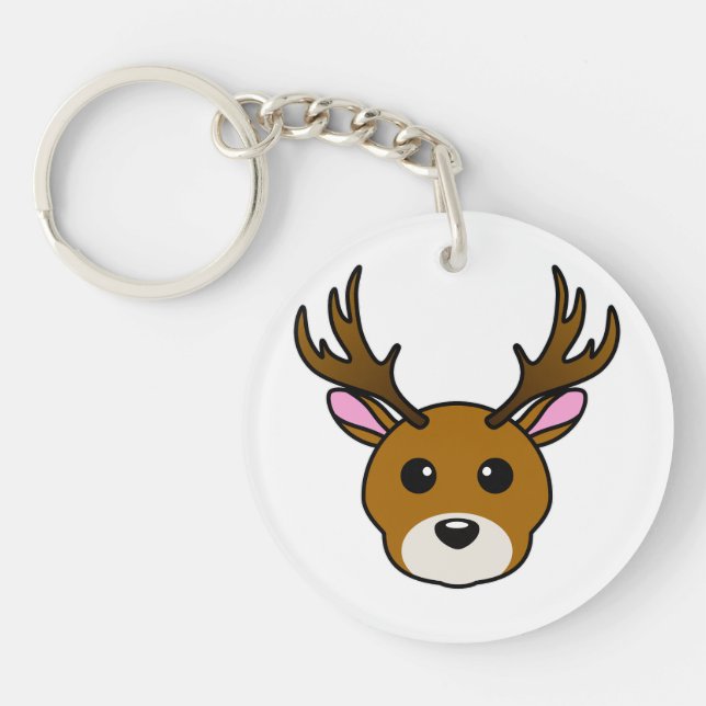 Cute Cartoon Deer Key Ring (Front)