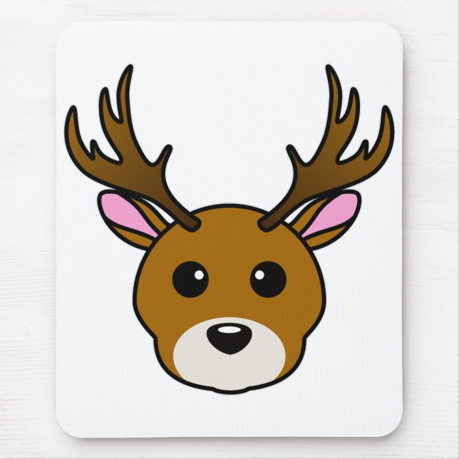 Cute Cartoon Deer Mouse Mat (Front)