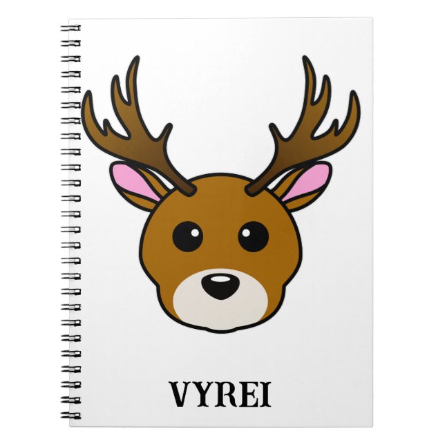 Cute Cartoon Deer Notebook (Front)