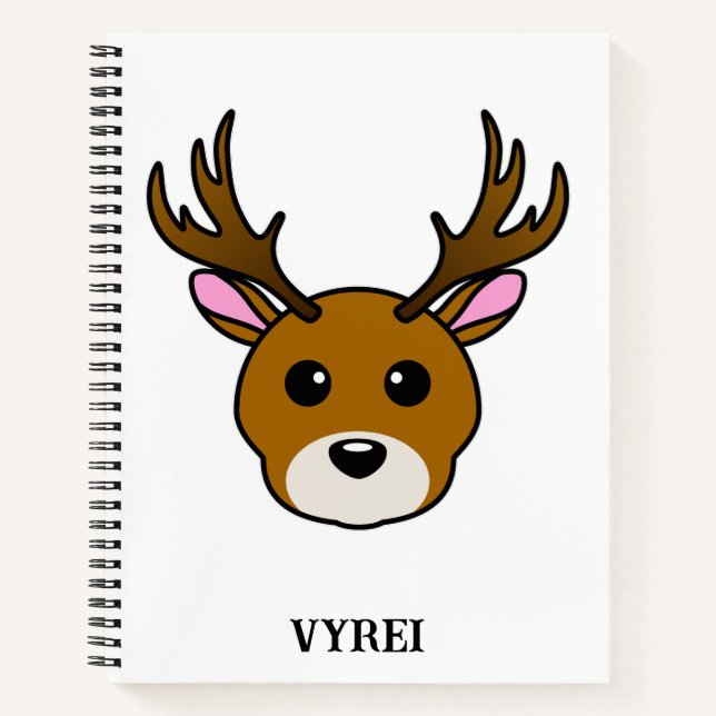 Cute Cartoon Deer Notebook (Front)