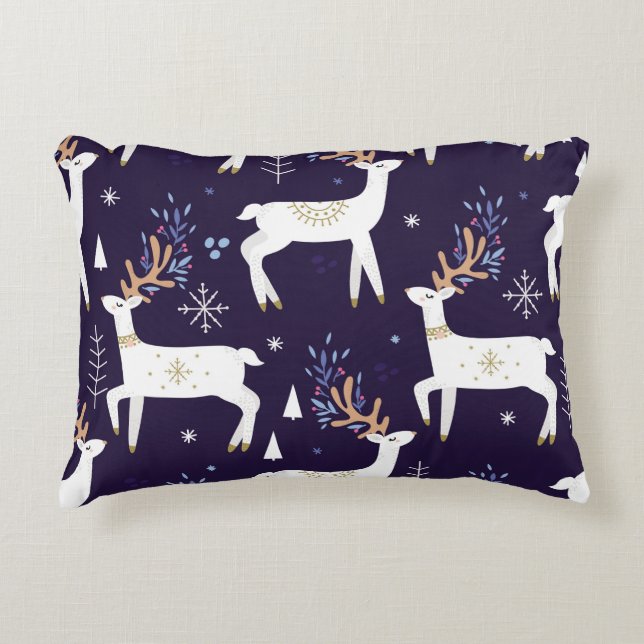 Cute cartoon deer seamless pattern, nursery backgr decorative cushion (Front)