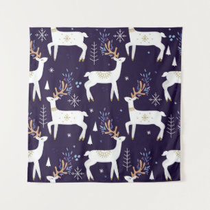 Cute cartoon deer seamless pattern, nursery backgr tapestry