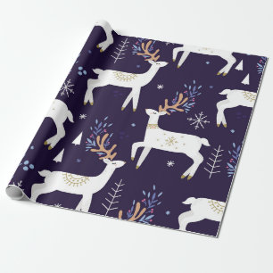 Cute cartoon deer seamless pattern, nursery backgr wrapping paper