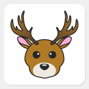 Cute Cartoon Deer Square Sticker