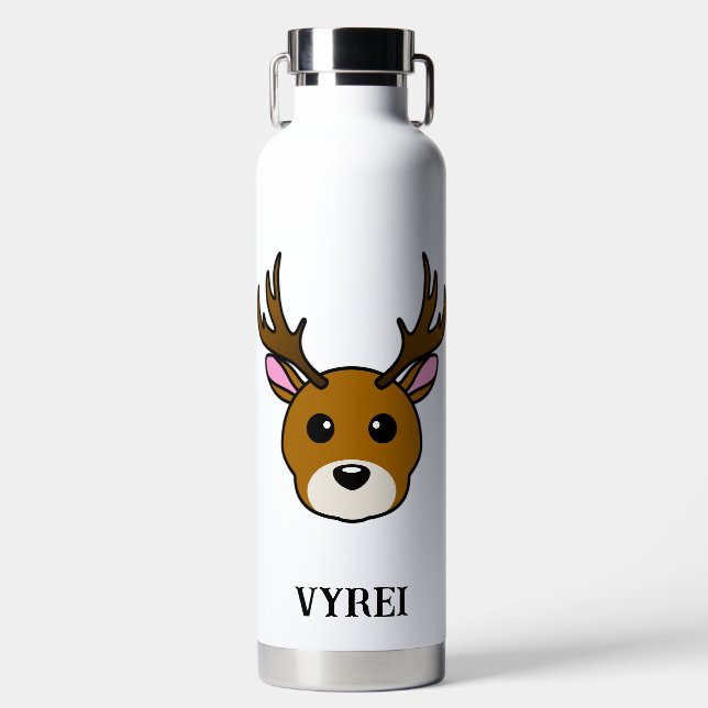 Cute Cartoon Deer Water Bottle (Front)