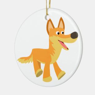 Cute Cartoon Dingo Ceramic Tree Decoration