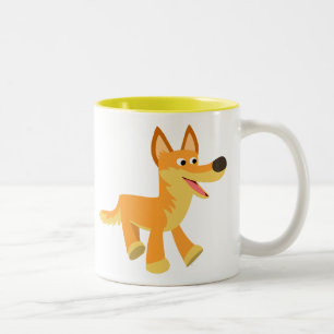 Cute Cartoon Dingo Two-Tone Coffee Mug