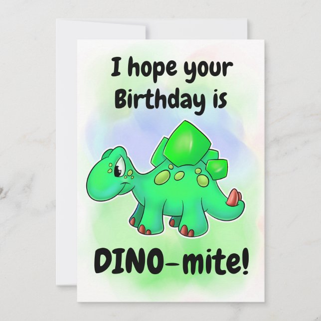 Cute cartoon Dino Birthday Card (Front)
