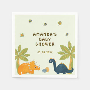 Cute Cartoon Dinosaur Baby Shower Napkin