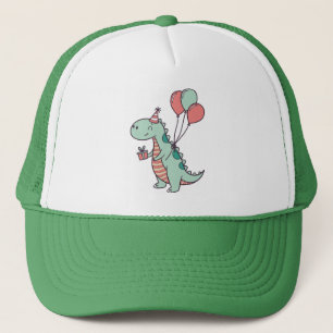 Cute Cartoon Dinosaur Birthday Design Trucker Hat