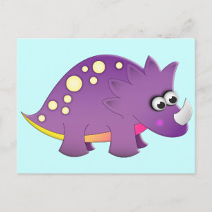 Cute Cartoon Dinosaur Postcard