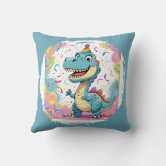 Cute Cartoon Dinosaur Throw Pillow