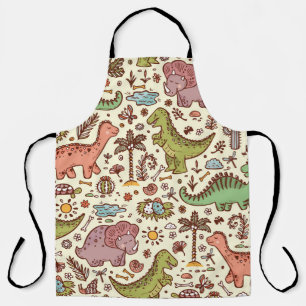 Cute Cartoon Dinosaur Vintage Pattern Apron