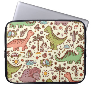 Cute Cartoon Dinosaur Vintage Pattern Laptop Sleeve