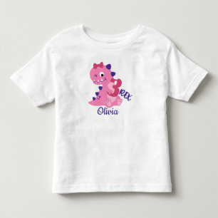 Cute Cartoon Dinosaurs 3rd Birthday Girl Toddler T-Shirt