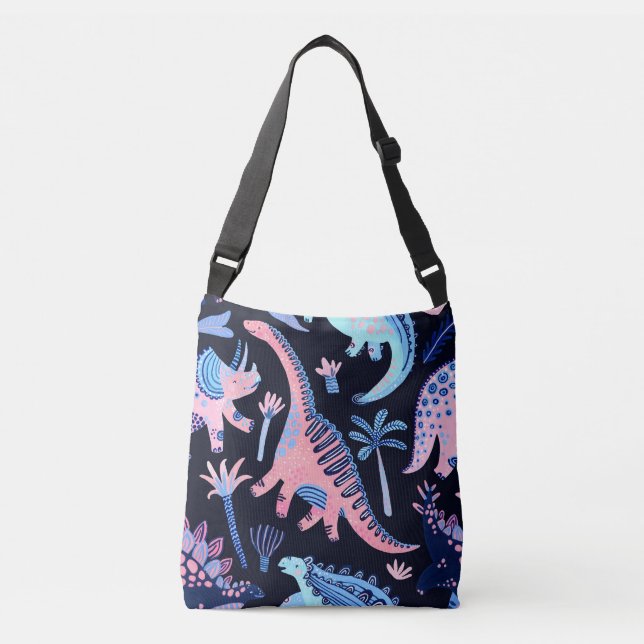 Cute cartoon dinosaurs pattern. crossbody bag (Front)