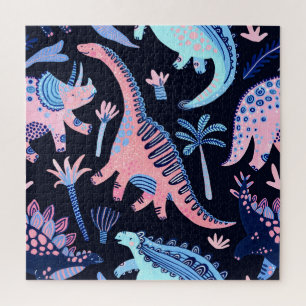 Cute cartoon dinosaurs pattern. jigsaw puzzle