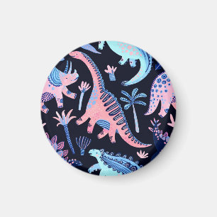 Cute cartoon dinosaurs pattern. magnet