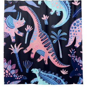 Cute cartoon dinosaurs pattern. shower curtain