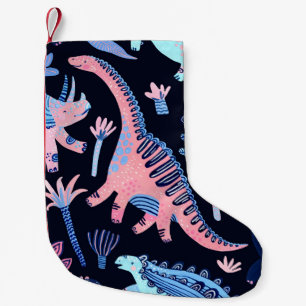 Cute cartoon dinosaurs pattern. small christmas stocking