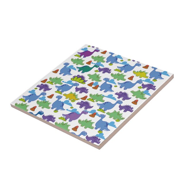Cute Cartoon Dinosaurs Tile (Side)