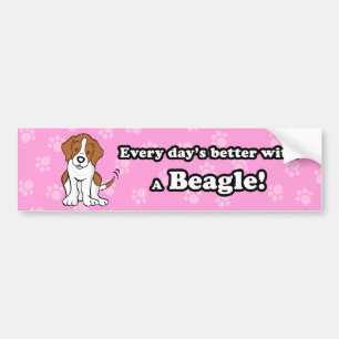 Cute Cartoon Dog Beagle Bumper Sticker