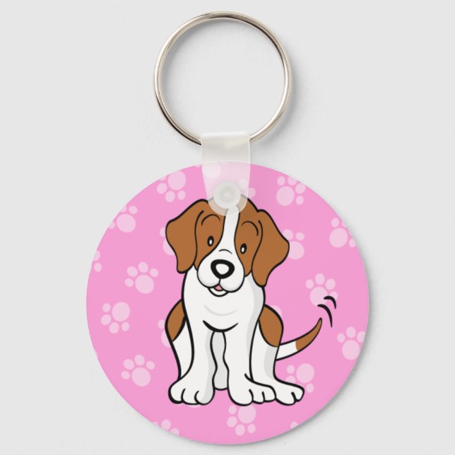 Cute Cartoon Dog Beagle Keychain (Front)