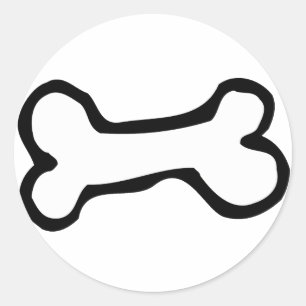 Cute Cartoon Dog Bone Classic Round Sticker