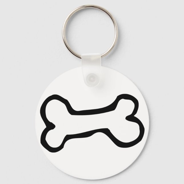 Cute Cartoon Dog Bone Key Ring (Front)