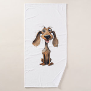 Cute Cartoon Dog Breed Art Collection Bath Towel