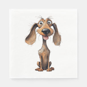 Cute Cartoon Dog Breed Art Collection  Napkin
