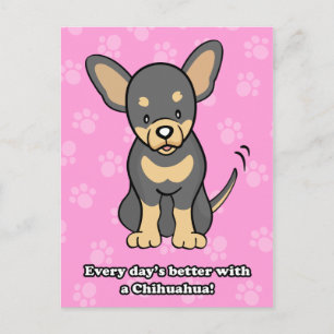 Cute Cartoon Dog Chihuahua Postcard