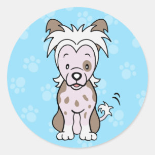 Cute Cartoon Dog Chinese Crested Sticker