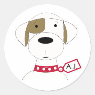 Cute Cartoon Dog Classic Round Sticker