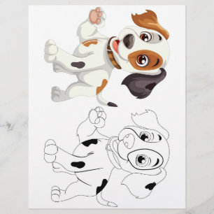 Cute cartoon dog colouring page